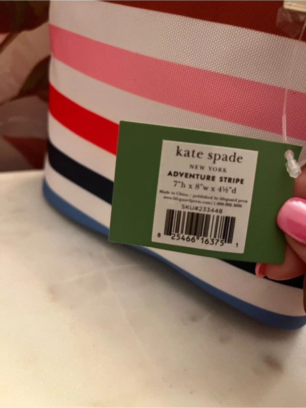 kate spade Multicolor Adventure Stripe Lunch Tote w/Insulated Interior (NWT)